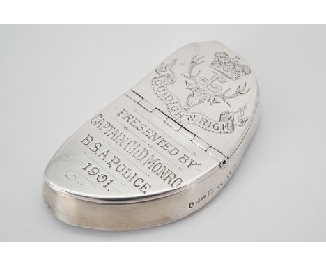 [Boer War interest] A late 19th Century Scottish Provincial / Inverness silver snuff box mount by Ferguson &amp; McBean, bear