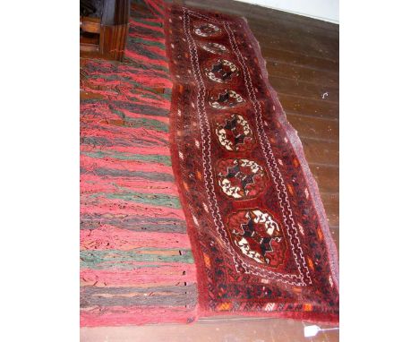 Antique Middle Eastern wall hanging carpet - 200cm x 60cm