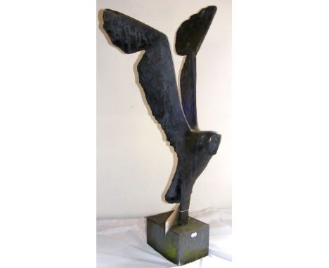 EVERT DEN HARTOG - bronze sculpture - "Owl" - Limited Edition No. 4 of 9 with Artist's mark to the rear - 94 cm high (with or