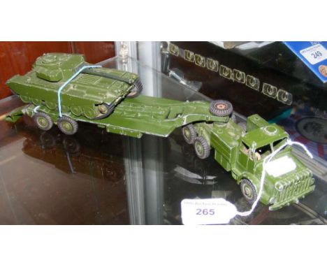 Dinky Toys No. 698 and 660 Army Tank Transporter with Tank