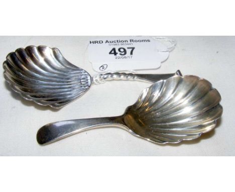 Two Edwardian silver caddy spoons