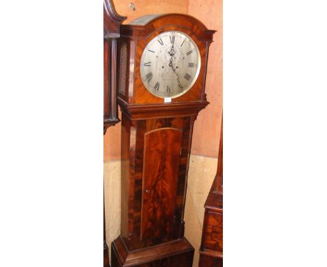 A 19th century mahogany 8-day longcase clock, the circular silvered dial 34cm diameter engraved J. Topham, London