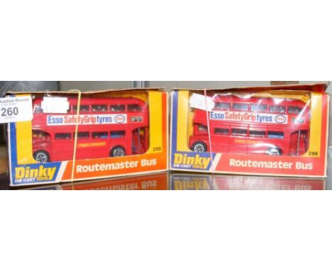 Two boxed Dinky Toys No. 289 Routemaster Buses