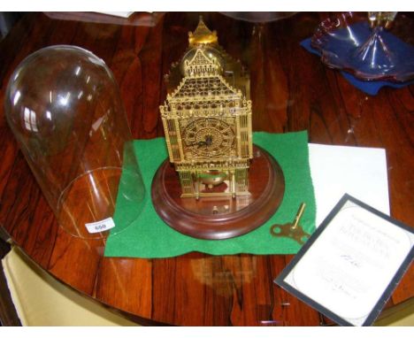 "The Big Ben Replica Clock" under glass dome - with certificate - 30cm high
