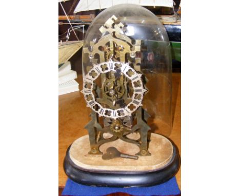 A Victorian skeleton clock - 30cm high