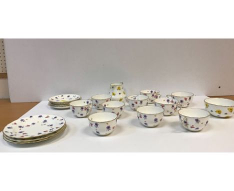 A George V Royal Crown Derby floral spray decorated tea set (Pattern 7766), date marked for 1937 comprising twelve plates, tw