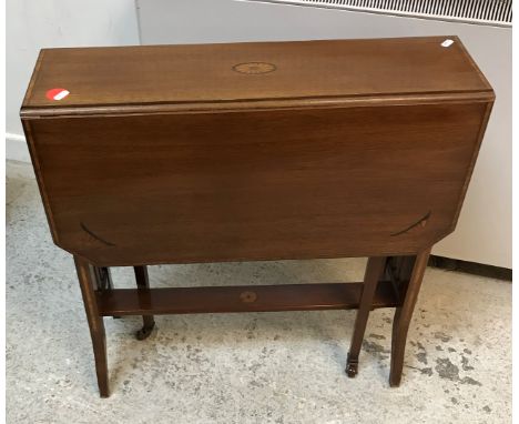 A circa 1800 mahogany commode stool on square chamfered supports (interior altered), together with an Edwardian mahogany and 