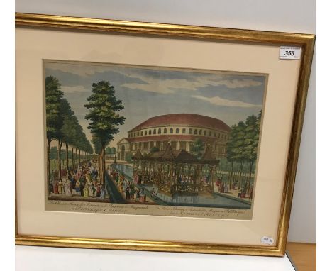 AFTER THOMAS BOWLES (ca 1689 - 1767) "The Chinese house, the rotunda and the company in masquerade in Renelagh Gardens", blac