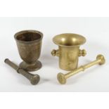zwei Mörser mit Pistill, Bronze, deutsch, 18.Jh.