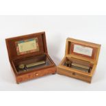 zwei Spieldosen, Thorens und Reuge