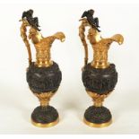 Paar sehr große Prunkkannen, Bronze, Clodion, Frankreich, E.19.Jh.