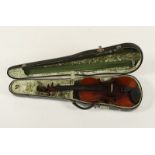Violine, mit Koffer, Johann Georg Schönfelder II (1750-1834), Markneukirchen, A.19.Jh.