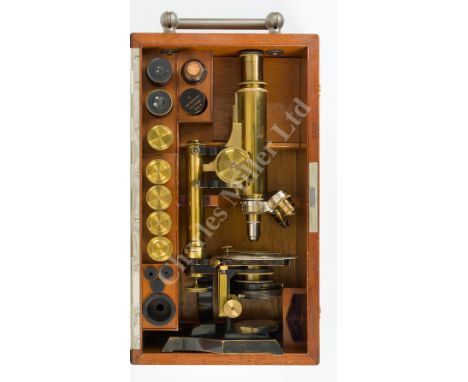 A FINE MONOCULAR MODEL K.A. II MICROSCOPE BY SEIBERT, WETZLAR, CIRCA 1891 constructed in lacquered brass and signed and inscr
