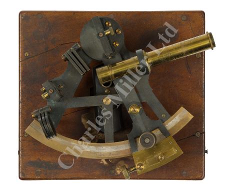 A 4IN. RADIUS VERNIER SEXTANT BY CARY, LONDON, CIRCA 1893 the oxidised brass T-frame with polished arc signed and inscribed C