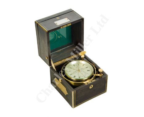 A TWO-DAY MARINE CHRONOMETER BY HEWITT &amp; SON, LONDON, CIRCA 1865 the 4in. silvered dial signed as per title and numbered 