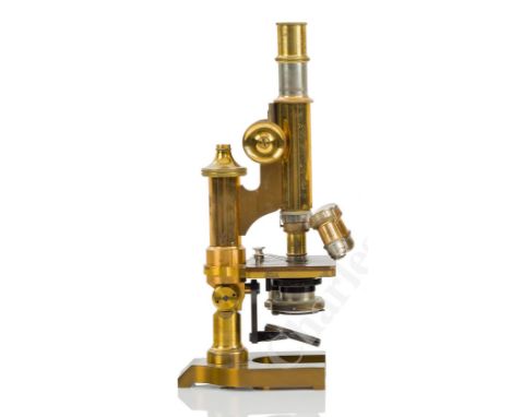 A MONOCULAR MICROSCOPE BY E. LEITZ, WETZLAR, CIRCA 1901 constructed in lacquered brass, signed on the foot as per title and n