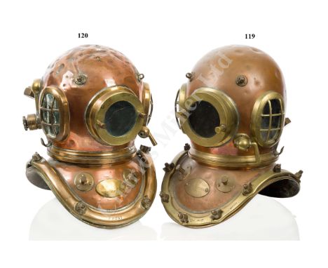 A 12-BOLT DIVING HELMET BY SIEBE GORMAN &amp; CO. LTD NO. 4583 (MATCHING), CIRCA 1930 the hand-beaten and braised bonnet with