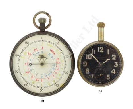 A KRIEGSMARINE TORPEDO TIMER BY JUNGHANS, CIRCA 1935 with 100 second 2½in. painted dial with additional green/red/blue scales