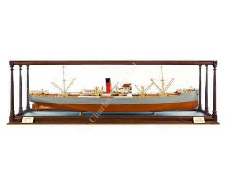 A FINE BUILDER'S MIRROR-BACK HALF MODEL FOR THE CARGO SHIP S.S. PORT CAROLINE BUILT FOR THE DOMINION AND COMMONWEALTH LINE LT