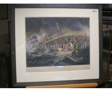 ‘THE HALSEWELL EAST INDIAMAN’ – A CONTEMPORARY HAND-COLOURED AQUATINT after Robert Smirke, engraved by R. Pollard and publish