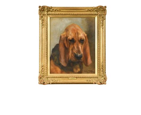 Miss Hope Meade, circa 1901 Study of Tocrin, a bloodhoundsigned and dated lower right 'Hope Meade / April 5 1901' and inscrib
