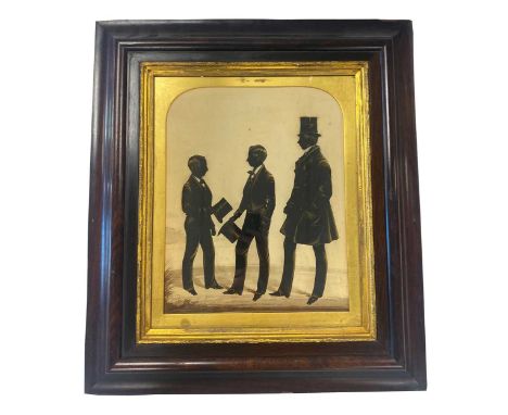 Frederick Frith (1819-1871), a silhouette portrait of three gentlemen, being Lt Col A C McBarnett, Captain Donald McNarnett, 