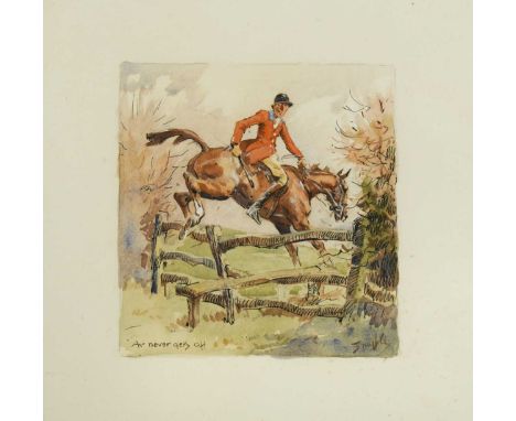 § Charles Johnson Payne, 'Snaffles' (1884-1967) 'Ar never gets off'signed lower right 'Snaffles' and inscribed with title low