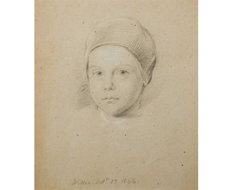 George Richmond RA (1809-1896) Portrait of the artist's son, thought to be Sir William Blake Richmond (1842-1921) aged 4inscr