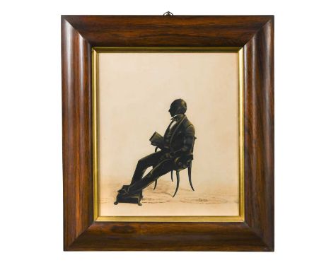 Henry Albert Frith (act.1837-1854), a silhouette portrait of George Arbuthnot of Invernettie, shown seated and holding a book