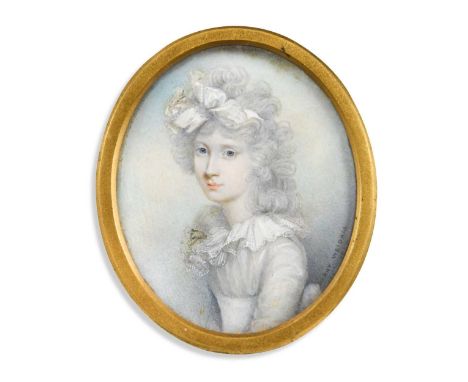 Henry Weigall (1829-1925) in the manner of Richard Cosway  Portrait miniature of a lady, said to be Charlotte, Lady Pocock (1