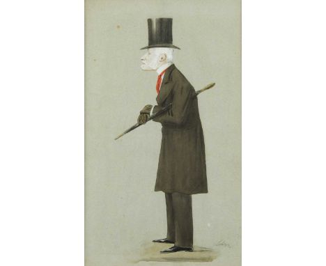 Liberio Prosperi 'Lib' (1854-1928) Portrait of a gentleman in a top hat, thought to be John Manners, 7th Duke of Rutland (181