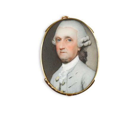 Attributed to Charles Shirreff (c. 1750-1829) Portrait miniature of a gentleman, thought to be Charles Paxton (1707/8-1788) i