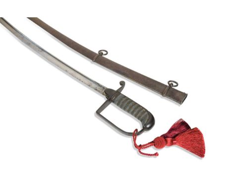 A George IV sword, worn maker's mark for Odell, 72 Burlington Arcade, London, curved pipe back, shagreen hilt and single D-sh