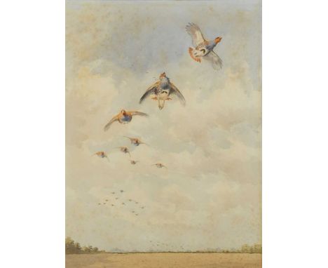 § John Cyril Harrison (1898-1985) Partridge shootingsigned and dated lower left 'J. C. Harrison / 1922' watercolour on paper4
