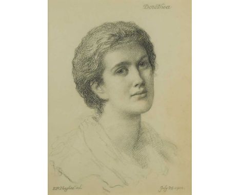 Edward Robert Hughes, RWS (1851-1914) Portrait study of Dorotheasigned lower left 'E R Hughes. del.' and dated lower right 'J