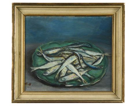 § Lady Rhoda Birley (1899-1981) Sprats on a green dishsigned with initials and dated lower left 'RB. / 1968'oil on board30.5 