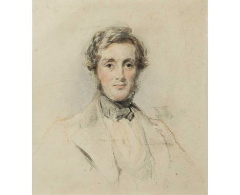 George Richmond RA (1809-1896) Portrait study of a gentleman, possibly a friend of the artistpencil, crayon and watercolour o