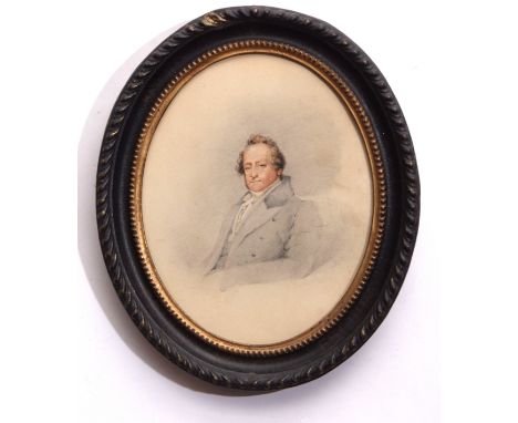 John Berney Ladbrooke (1803-1879), Portrait of Francis Noverre (1773-1840), watercolour, initialled and dated 1863 lower righ