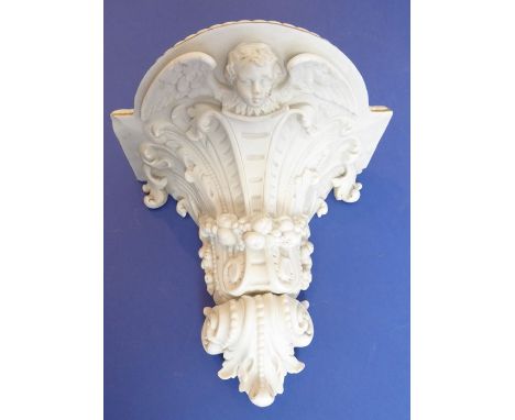 A 19th century Copeland&nbsp;Parian ware wall bracket in Classical-style and signed to the reverse 'Ceramic Crystal Palace Ar