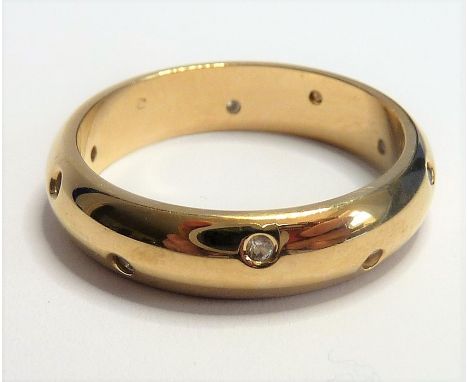 A fashion ring modelled as a band and set with small white stones at alternating heights
(The cost of&nbsp;UK postage&nbsp;vi