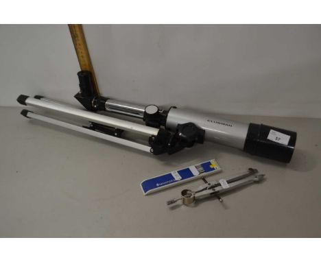 A small Clubman telescope with tripod and a precision compass