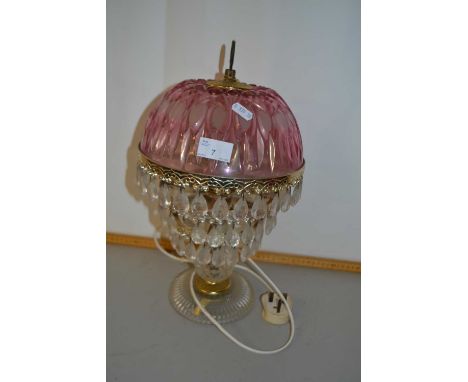 Modern table lamp with glass drapes