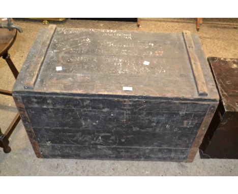 Vintage stained pine trunk