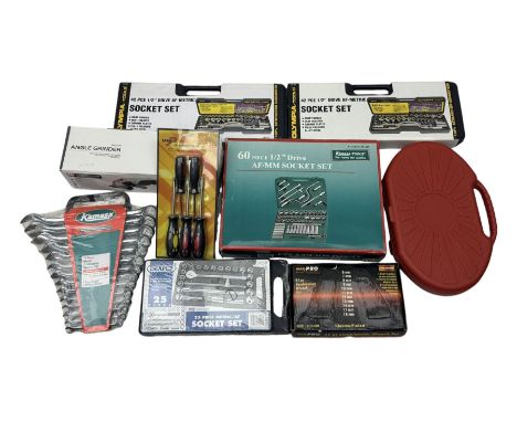 Collection of tools - new and boxed socket sets, screw driver sets etc