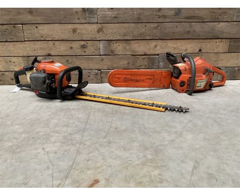 Husqvarna 141 petrol chainsaw and a Husqvarna 226HD75S petrol hedge cutter