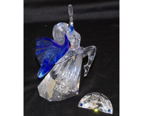 Swarovski Crystal Isadora 'Magic of Dance' figure 2002 annual edition, includes plaque, (hands detached), 18cm high approx.