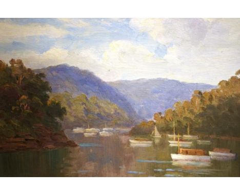Erik Langker (18981982) 'Reflections' 'Bobbin Head,' oil on board, signed lower right, (35cm X 43cm approx).