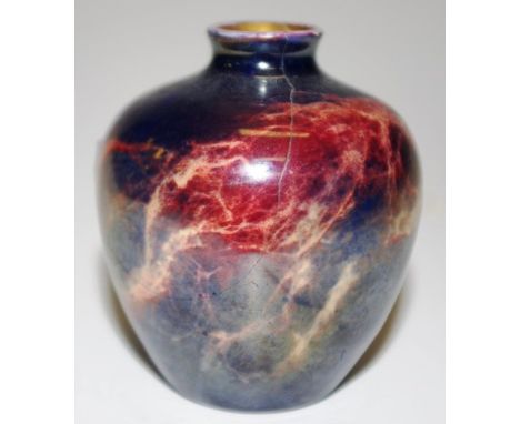 Vintage Wilkinson 'Oriflamme' miniature vase lustre decorated, marked to base, circa 1920s, (crack to body), (height 6cm appr