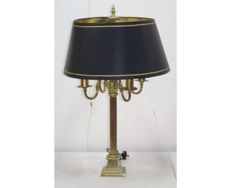 Corinthian column electric lamp with 4 globe fittings, 84cm high approx