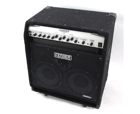 Fender 400 Pro bass guitar amplifier, made in Mexico, ser. no. M1415915, dust cover